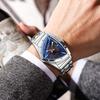 Fashion Men's Watch Quartz Wristwatch Casual Hollow Triangle Watch Luxury Men's Gift Clock