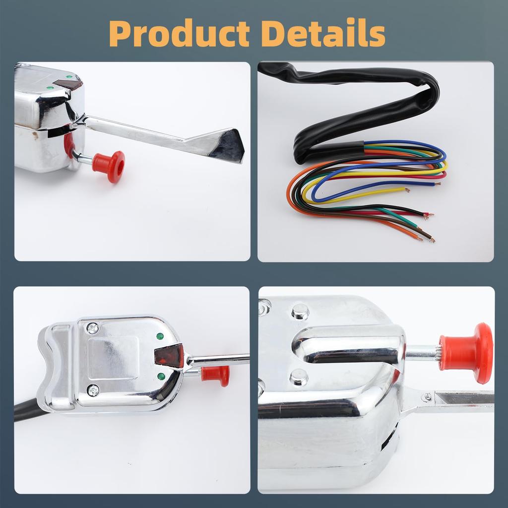Universal Turn Signal Switch 12V 7 Wires with Mounting Clamp, Hot Rod Chrome Replacement for Ford GM Car Truck Street Rod Dune Buggy Sand Rail