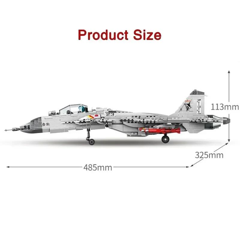 1186 bucăți militar chinezesc J-15 Carrier Fighter Aircraft Flying Shark Model Building Blocks Avion Cărămizi pentru copii Baiat Jucărie Cadou