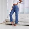 Denim Pants Fashion Beaded Jeans Wide-Leg Pants Female Tide Spring and Summer High Waist Loose Mop Pants