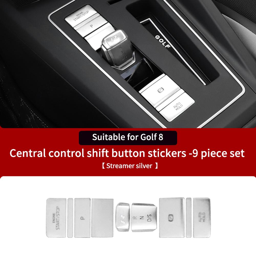 T282026 Hot VOLKSWAGEN Car Interior Central Control Panel Shift Button Sticker Door Unlocking Suitable for Volkswagen Golf 8 MK8 GT
