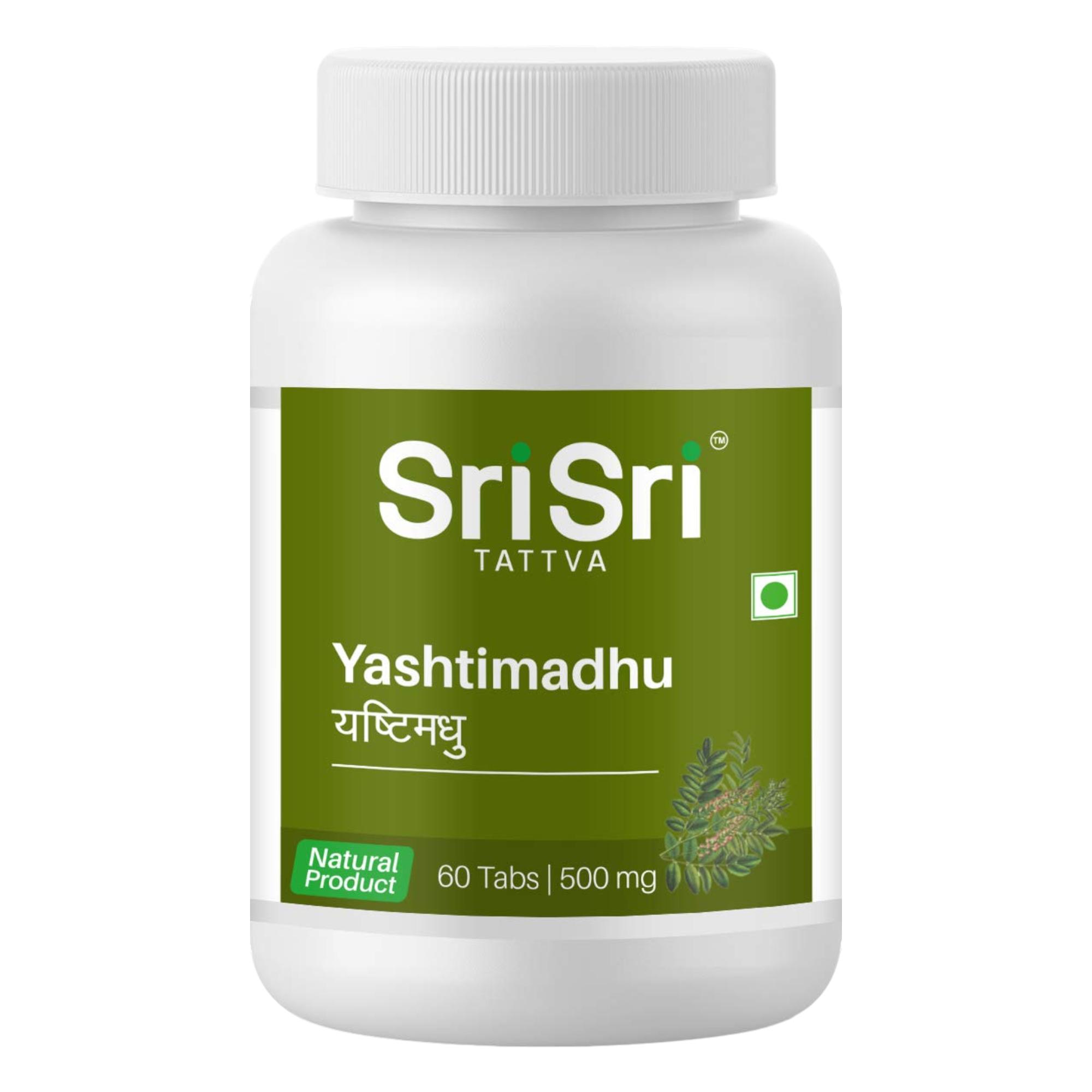 

Sri Sri Tattva Yashtimadhu 500mg Tablets 60 Count Pack of 1 for Overall Wellness and Immunity Support