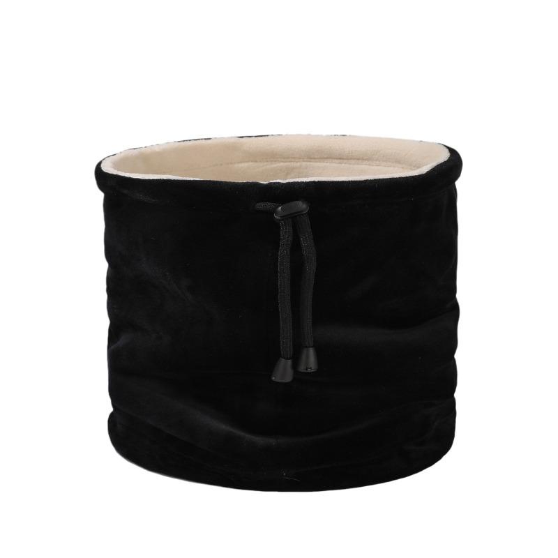 New drawstring neck guard, neck cover, winter double-sided Austrian velvet elastic thickened scarf, riding cold and warm mask, men