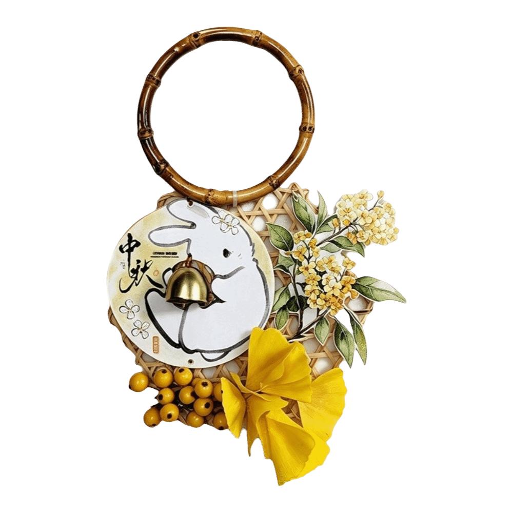 Home Decor Hanging Mid-Autumn Festival Ornaments Pendant Bamboo Weaving Wall Decoration Hollow Out Flower Door Ornaments Home
