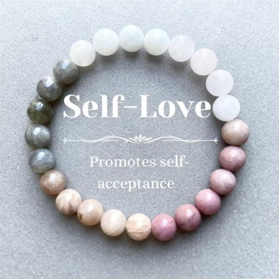 Natural Stone Beaded Bracelets Semi-Precious Gemstones Beaded Bracelets Healing Stretch Round Bead Bracelets for Men Women