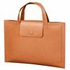 Large Capacity A4 Leather Document Bag Magnetic Button Simple Double Layer File Folder Elegant Lightweight