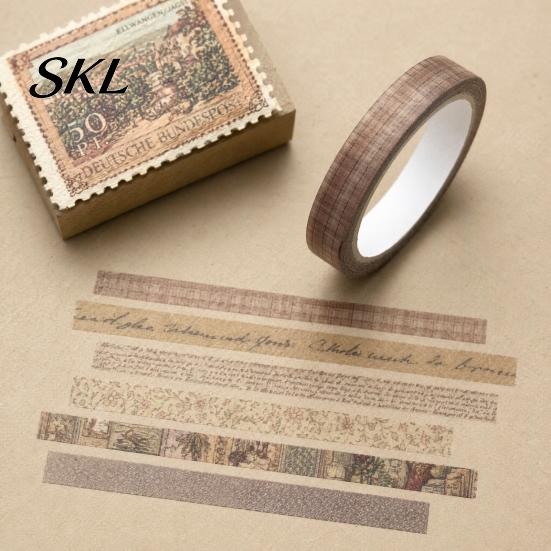 Translucent Washi Tape 20 Rolls Vintage Set, Retro Patterns Decorative Masking Tapes Japanese Paper for Arts, DIY Crafts, Journals, Planners,