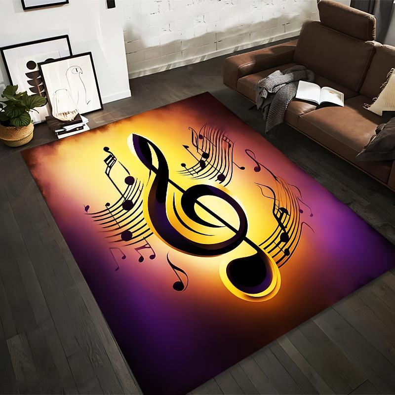 

Music-Themed Carpet with Treble Clef Design and Vibrant Colors Suitable for use as an anti-slip for living room bedroom sofas 40x60cm( 15x23in )