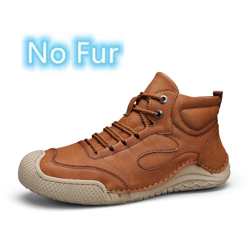 Модные зимние мужские ботинки из спилковой кожи — фото 10