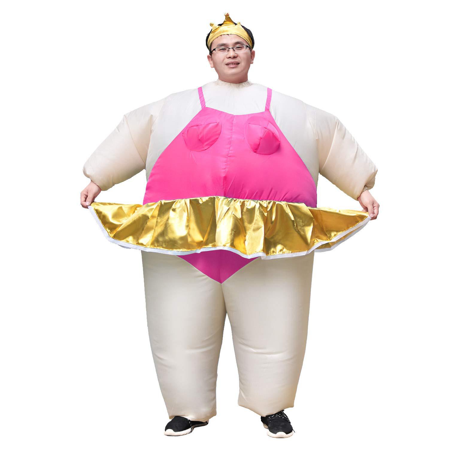Cqqa Unisex Halloween Festival Stage Performance Ballet Dancer Sumo Inflatable Suit Annual Performance Costume Creative Inflatable Suit Cm