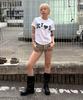 Kimseupeulesikoteunmakes Bumpy Kiss Logo T-Shirt White
