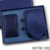 Tie Square Cufflinks 3-Piece Suit Retro Striped Hand Tie High-End Gift Box Set