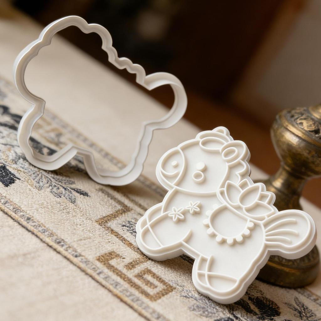 Cookie Cutter  2026 Year Of The Horse Cookie Cutter Horse Mold For Fondant Biscuits Easy Release DIY Cookie Stamp Bakery Tools
