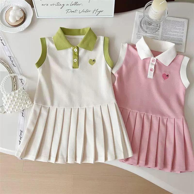 Children Dress Spring Summer Turn Down Collar Kids Clothes Fashion Toddler Baby Girls Clothing Summer Dress Girl Clothes
