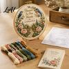 Handmade Wall Hanging Decor Memorial Embroidery Kit for Beginners Pre-Stamped Pattern Starter Creative Crafting Needlepoint with Hoop Threads,