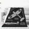 Supermarine Spitfire Fuzzy Blankets Fighter Pilot Aircraft Airplane Awesome Throw Blanket Home Hotel Sofa 200x150cm Bedspreads