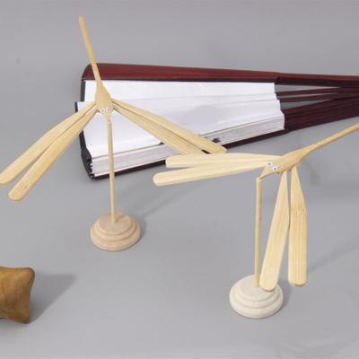 Bamboo Dragonfly Toy Thicken Wooden Base Handmade Unfinished Copter Toys Art