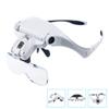 Lente d'ingrandimento illuminata a LED con supporto per la testa, con 5 lenti intercambiabili 1X, 1,5X, 2X, 2,5X 3,5X