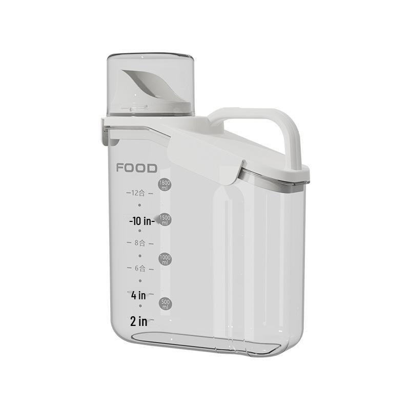 Multi-Grain Storage Canister with Measuring Cup - Sealed Plastic Container for Rice, Flour, and Grains