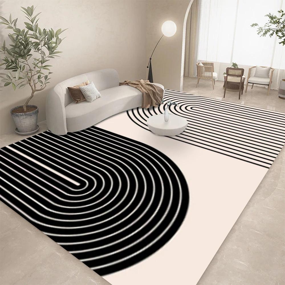 Modern Abstract Line Color Block Art Carpet Living Room Decor Lounge Sofa Rug Coffee Table Floor Mat Bedroom Balcony Soft Mat
