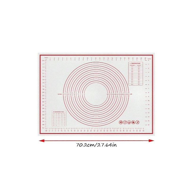 Küchenbackzubehör Silikon-Küchenmatte Lebensmittelqualität Gebäck- und Gebäckzubehör Knetmatte Verdicken Kneten Mehlbar