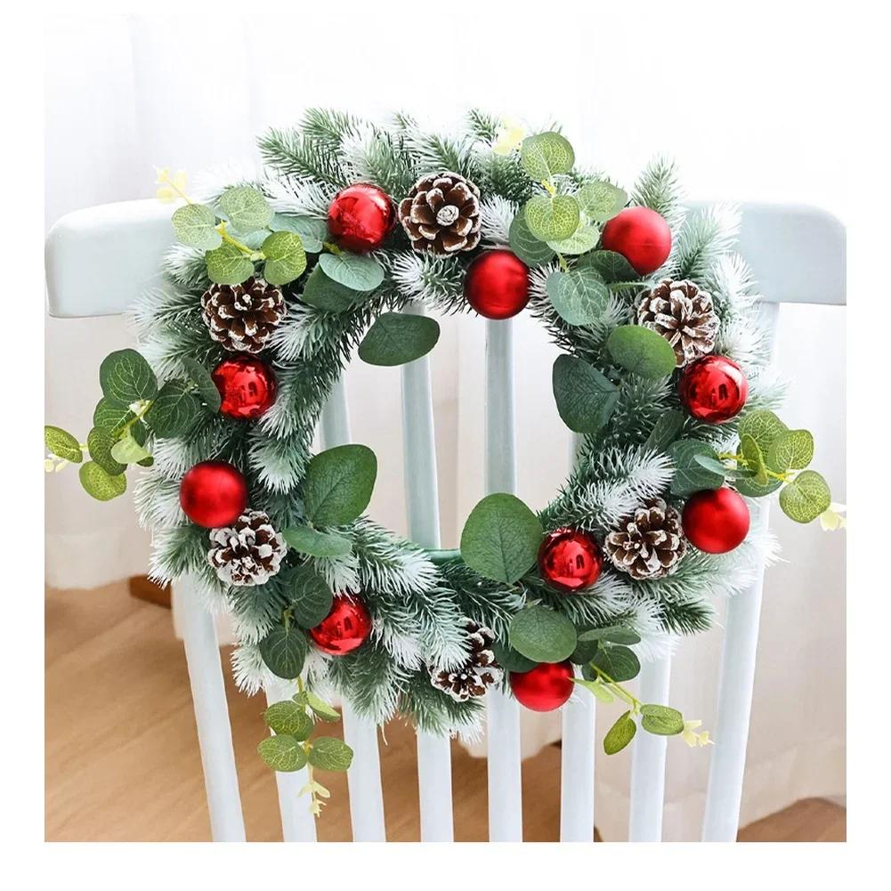 Holiday Decor Christmas Wreath Authentic Botanical Lightweight Construction Plastic Material Realistic Foliage