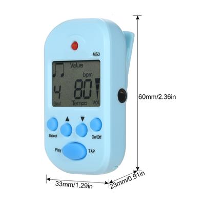 Mini Digital Metronome M50 Tempo Metronome Clip On Electronic Metronome Pocket Metronome Suitable for Guitar Piano