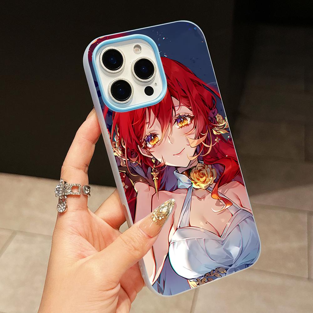 HSR Himeko Jelly Double layer Light Blue Mobile Phone Case for iPhone 17 16 15 14 13 12 11 Air Pro Max Plus Protective