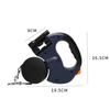 New With Flashlight Dual Dog Retractable Leash Poop Bag Holder Retractable Dog Tractions Rope 360° Rotating LED Lights Dog Chain