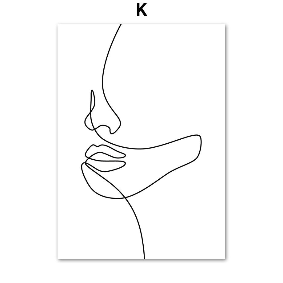 Posters Prints Canvas Painting Nordic Minimalist Wall Art Pictures For Living Room Home Decor Abstract Woman Face Hands Line