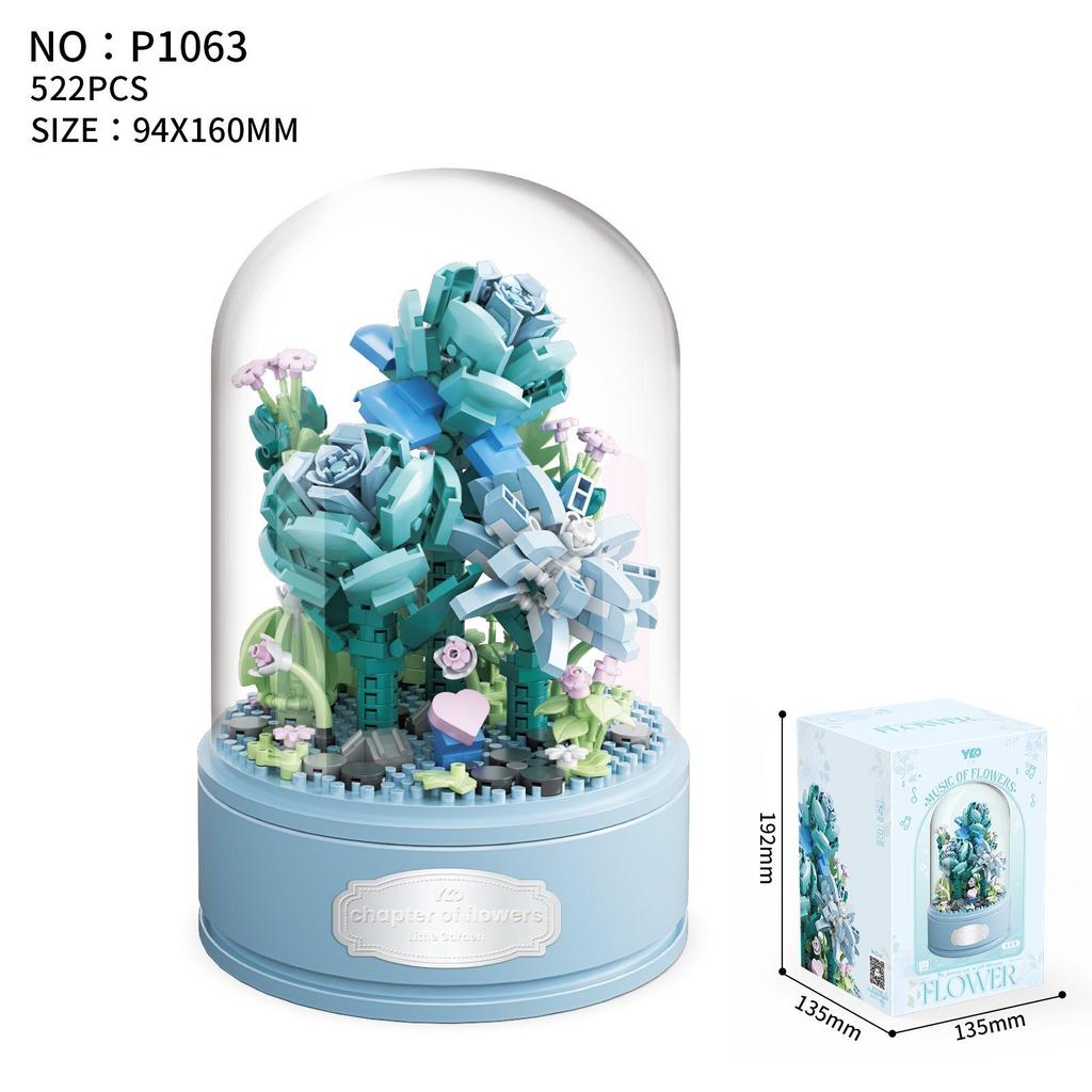 Eternal Rose Music Box Bouquet: Adult Assembled Valentine's Day Gift and Desktop Ornament