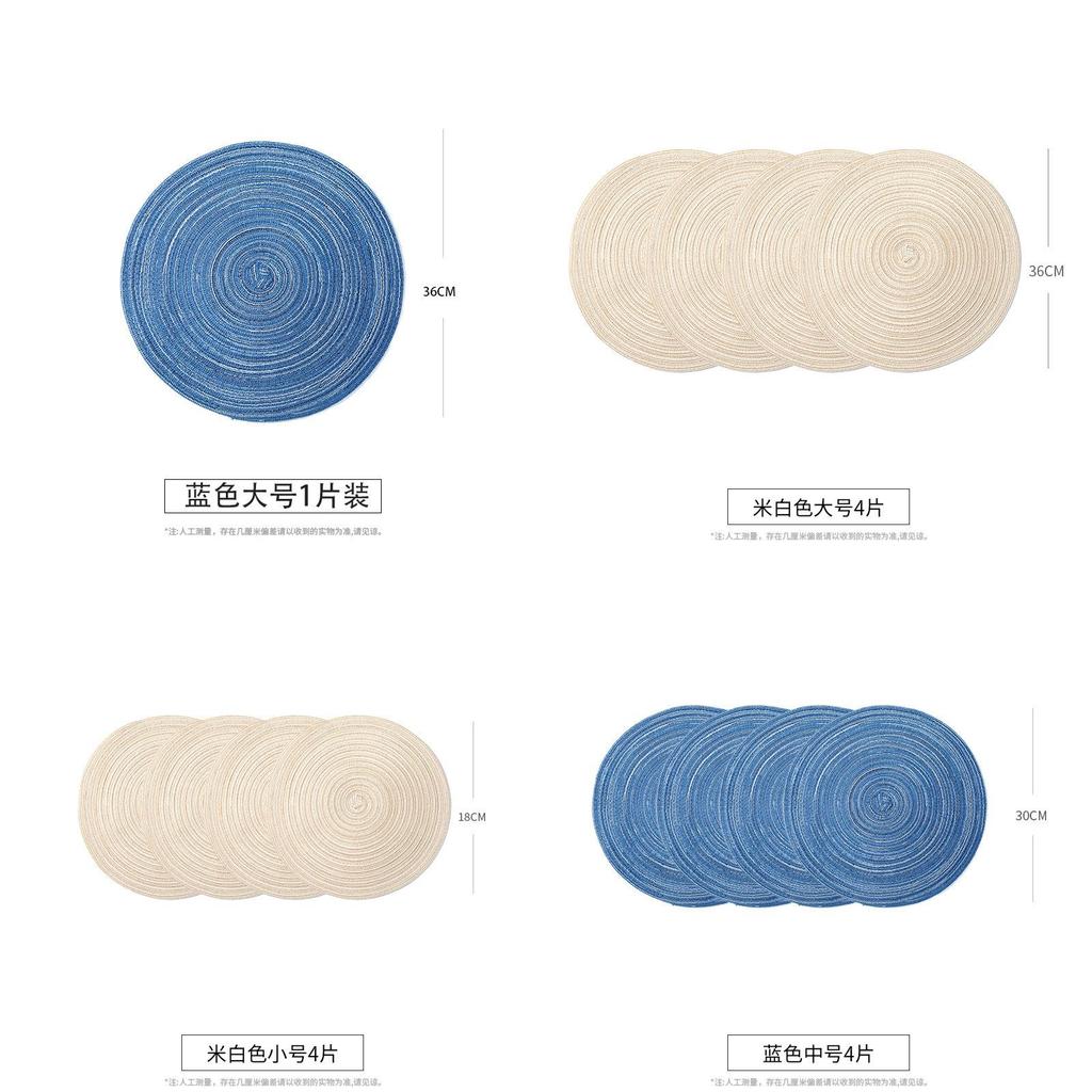 Nordic Style Round Fabric Coaster Set For Home Dining And Tea Cup Protection