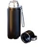 Men's Large Capacity Stainless Steel Thermos Cup - Portable High-Design Tea & Water Bottle with Separate Cup.