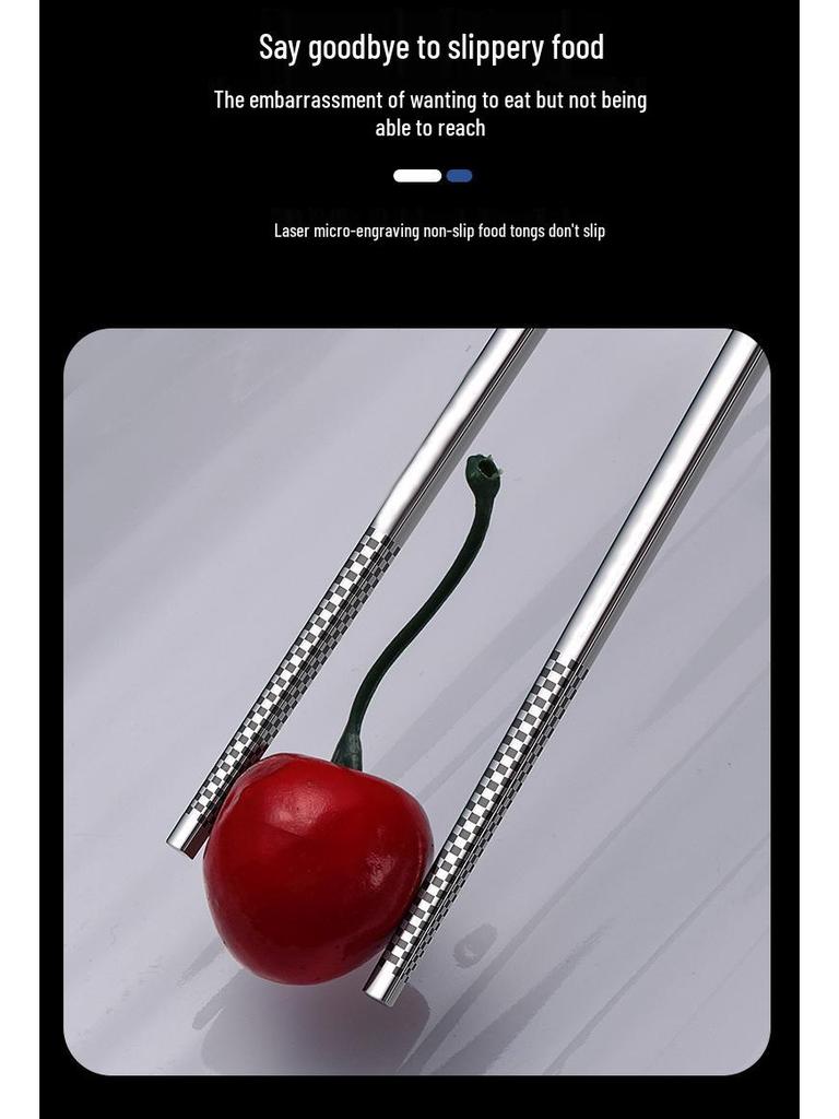Husholdningsspisepinner i metall med sklisikkert design - Matkvalitet 304 rustfritt stål med laser anti-skåldingsdesign