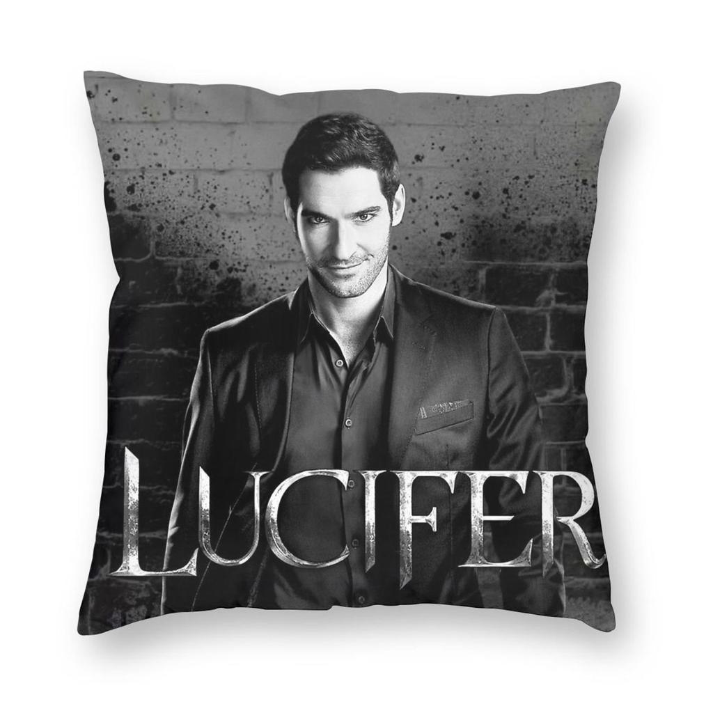 Lucifer Morningstar Square Pillowcase Polyester Linen Velvet Printed Zip Decor Throw Pillow Case Sofa Seater Cushion Cover 18"