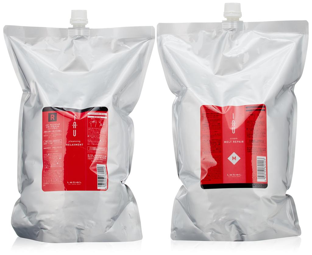 Lebel IAU IAU Cleansing Relaxation 2500ml Io Cream Melt Repair Treatment 2500ml Refill Set (Shampoo) &