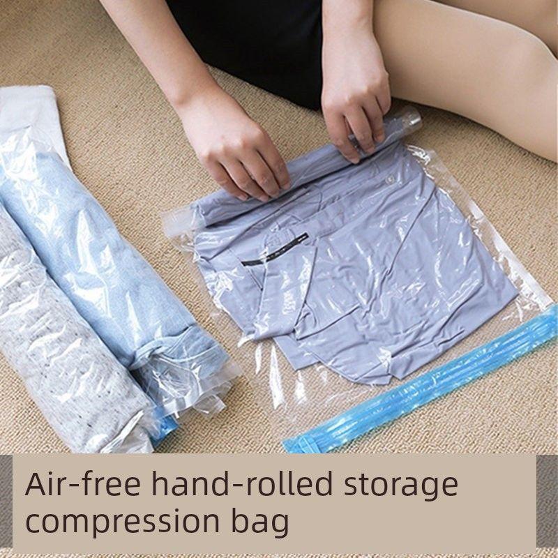 Clothing Compression Bag, Vacuum Storage Bag, Travel Suitcase Organizer, Waterproof Hand-Rolled Storage Artifact, No Need to Pump Air Out