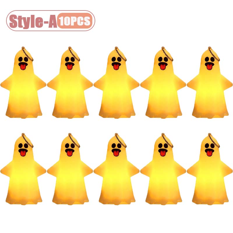 Portable Pumpkin Lantern with Ghost Hanging Ornament Hallowmas Decoration for Party Haunted House Indoor Outdoor Scene Prop