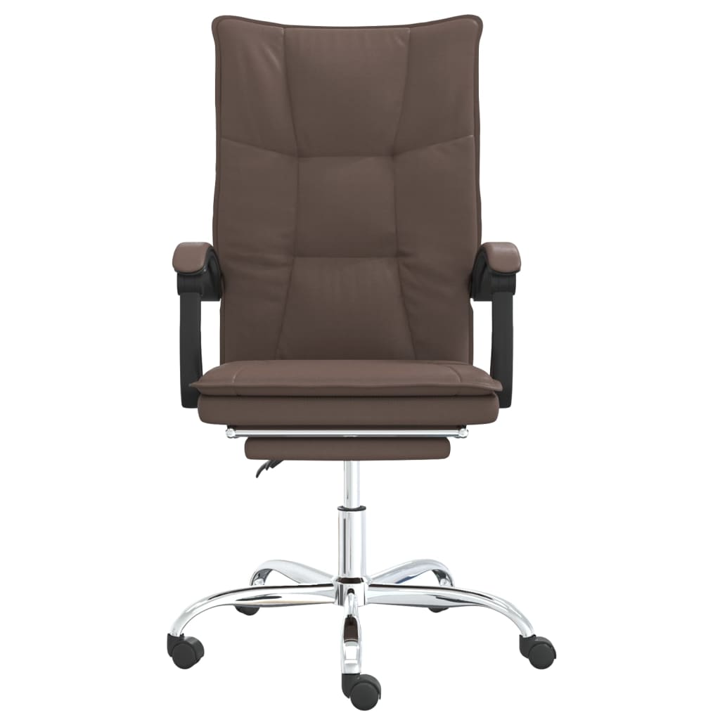 Vidaxl Foldable Office Chair, Brown, Faux Leather