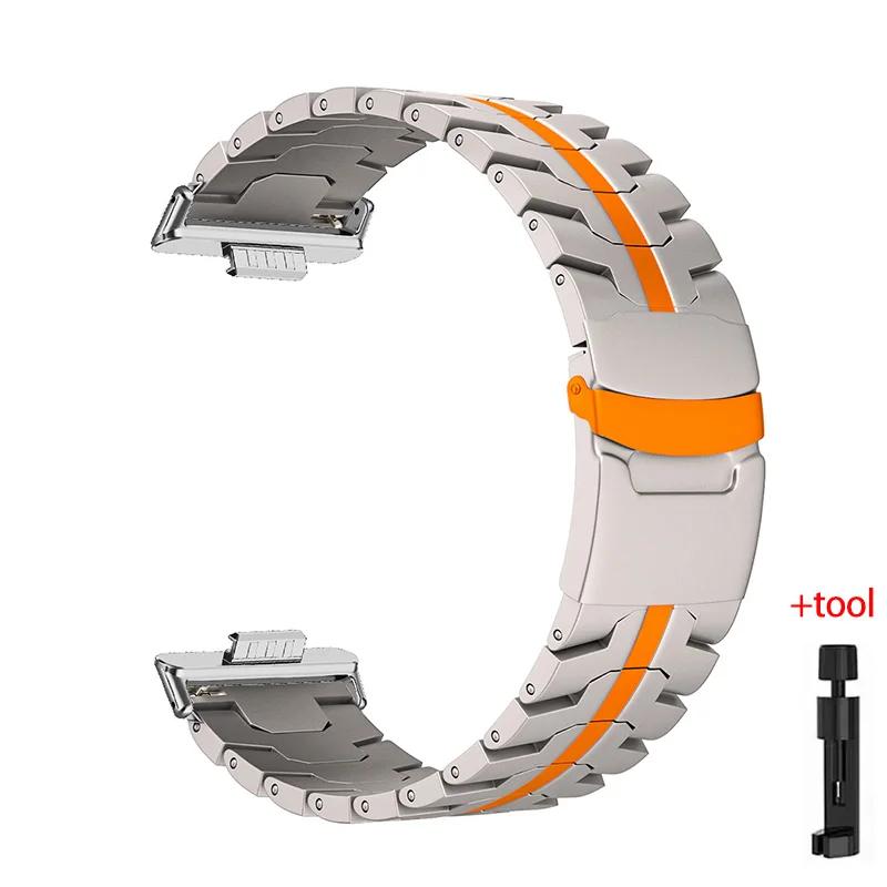 Luxury Stainless Steel Strap For Huawei Watch Fit 3/4/4 pro Titanium Correa Bracelet for Huawei Fit3/Fit2/Fit1 Metal Wristband