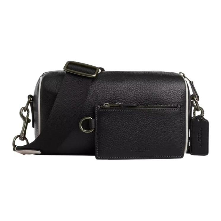 

Coach Axel Removable Shoulder Strap Pebble Leather Crossbody Bag Small Women crossbody bag Black CP172-QBL77 Gift Box Set (Basic Set+Yellow Box)