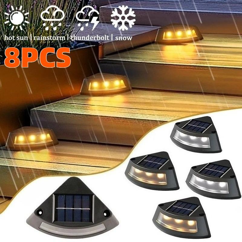 NEW Solar Step Lamp Outdoor Home Garden Staircase Patio Lights Steps Walkway Light Lamps Outdoor LED Decorative