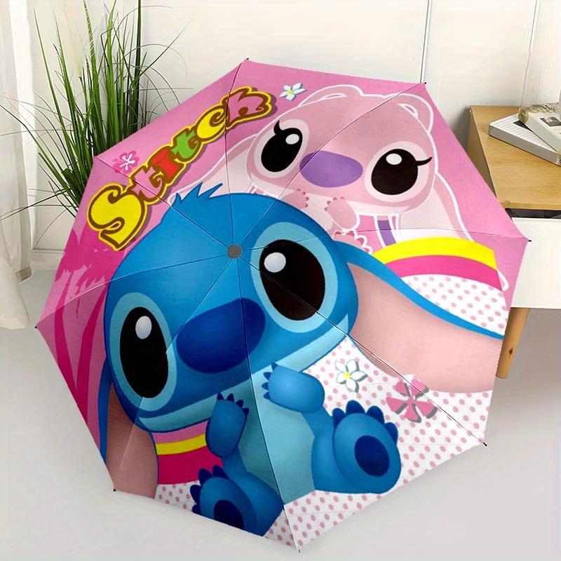 

Disney Stitch Automatic Open/Close Umbrella - UV Protection Cute Umbrella with Cute Stitch Design, Portable 3-Fold Compact Umbrella