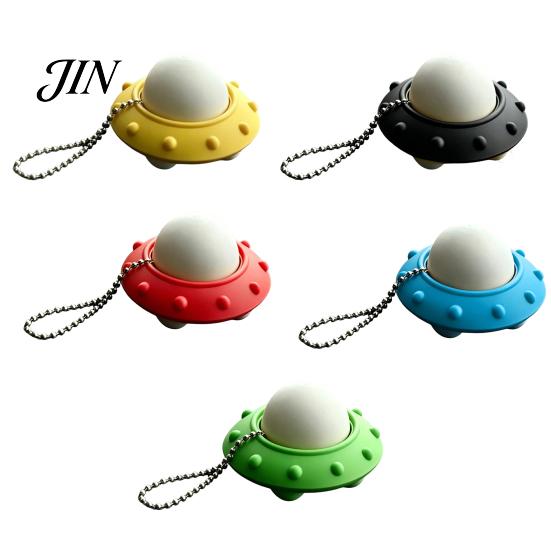 Portable Anxiety Relief 3D Printed UFO Decompression Toy, Creative Flying Saucer Fidget Pendant with Tactile Toy Metal Bead Chain for Stress