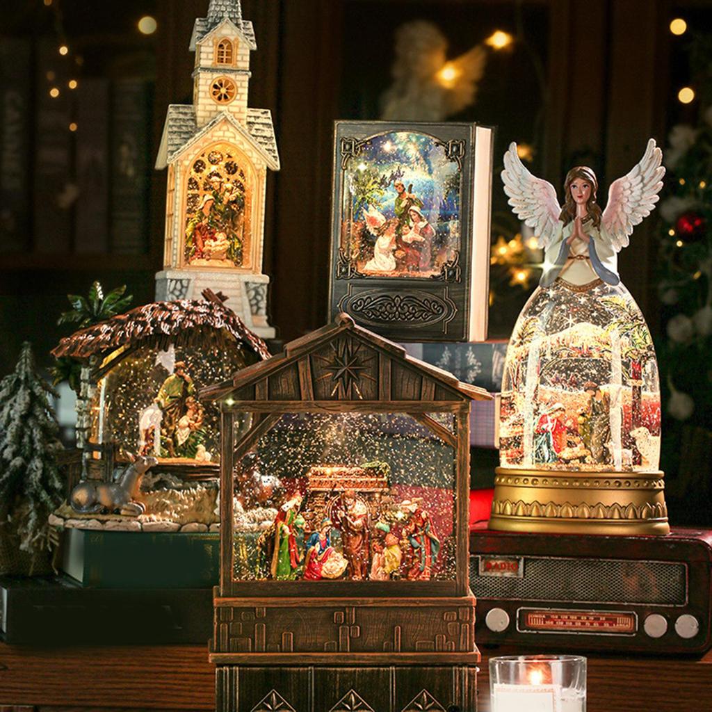 Boule à neige de Noël, Qui peut être utilisée comme décoration de table, Nuit de la Nativité