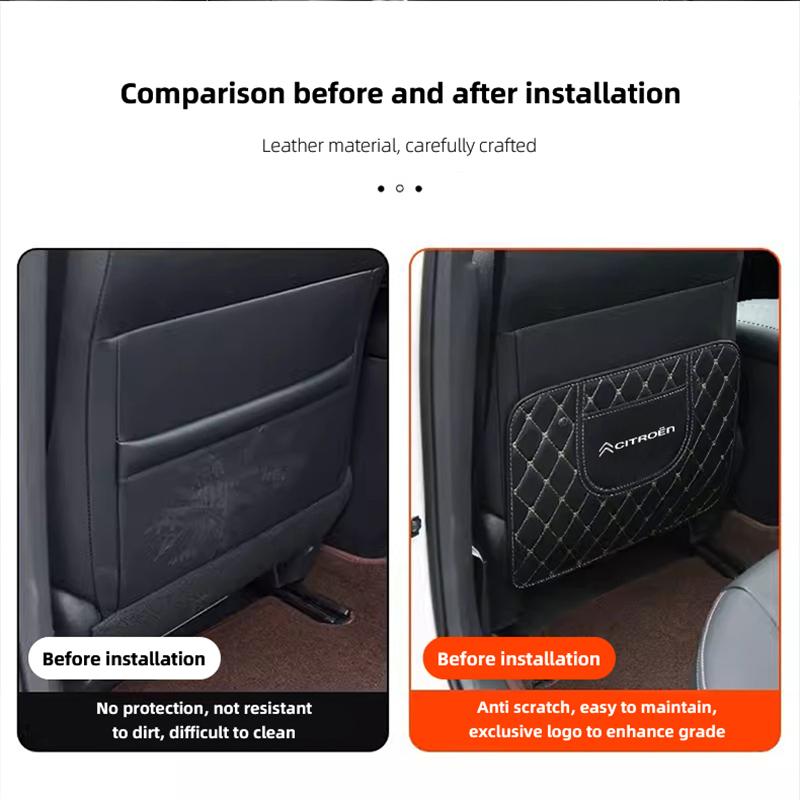 Car Seat Cover Backrest Protection Anti-kick Mat For Citroen e-C3 e-C4 X C5X C3 C4 Cactus Picasso C-Crosser C6 C1 C-Elysee C2