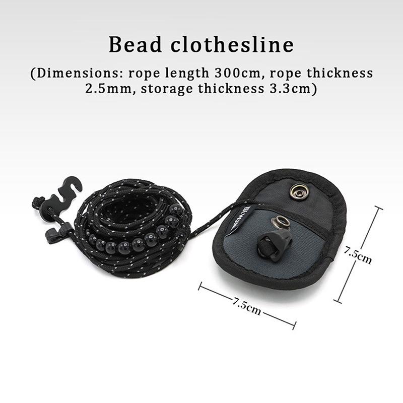 1pc Camping Stretch Clothesline With 12 Clips Windproof Travel Clothesline Elastic Laundry Clothes Line For Hotel Trip Cruise