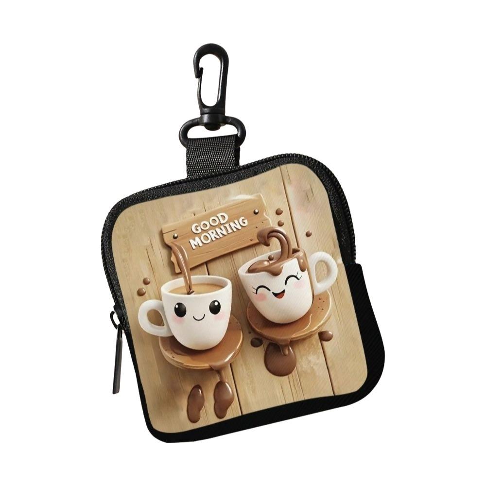 

Creative Mini Cute Cat Coin Purse Water-resistant Lightweight Earphone Bag PVC Portable Storage Bag Friends Gift