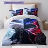 Anime Pattern Bedding Quilt Set Quilt Cover Pillowcase Home Decoration Birthday Gift (1 * Duvet Cover + 2 * Pillowcase, Without Core)