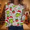 Women's Fashionable Casual Long Sleeve Crewneck Graphic Print Top for Everyday Wear